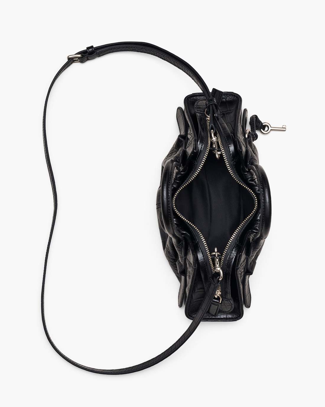 The Croc Cristina Small Satchel Black