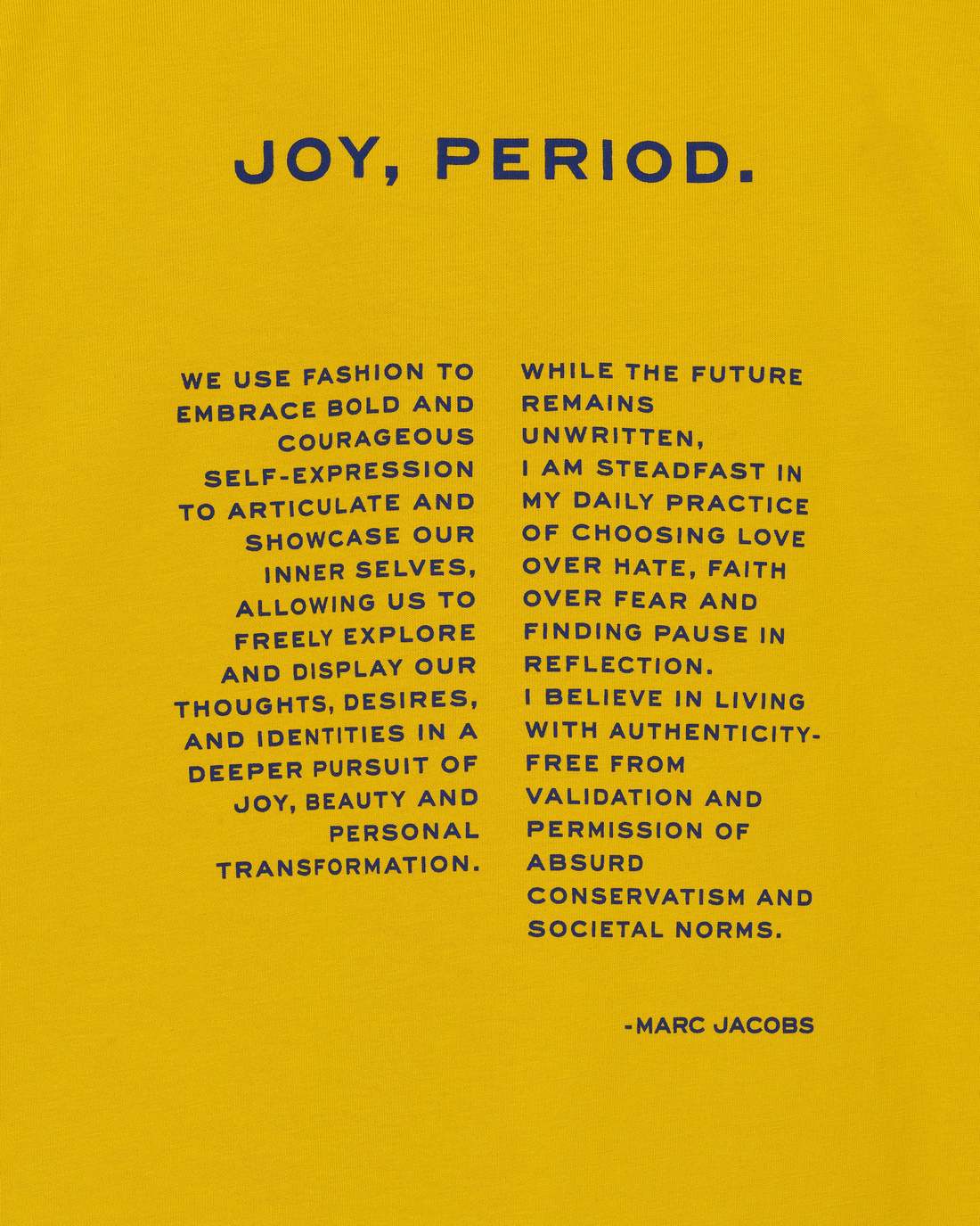Joy. Slim Tee Joy Yellow