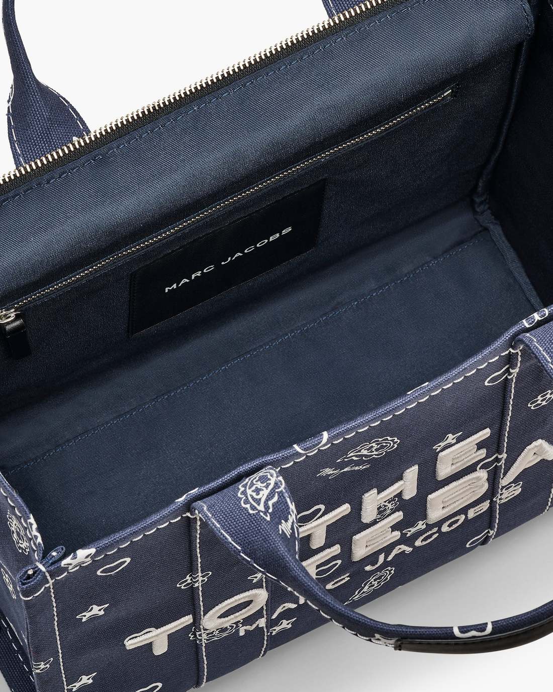 The Bandana Canvas Medium Tote Bag Navy Multi