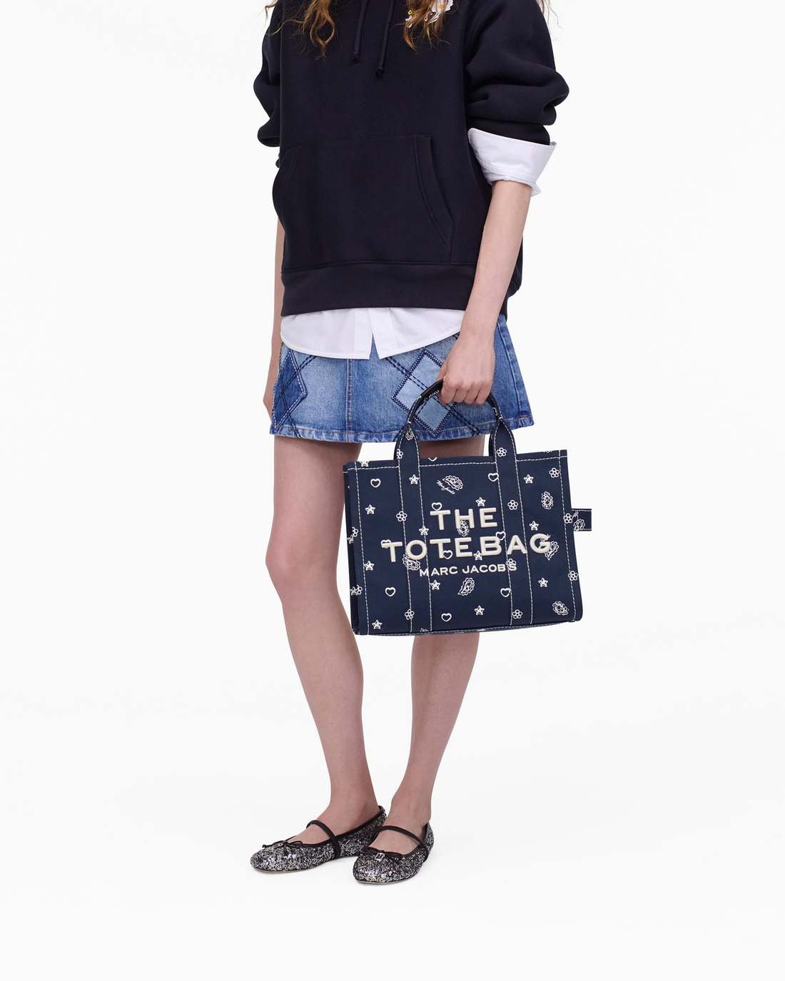 The Bandana Canvas Medium Tote Bag Navy Multi