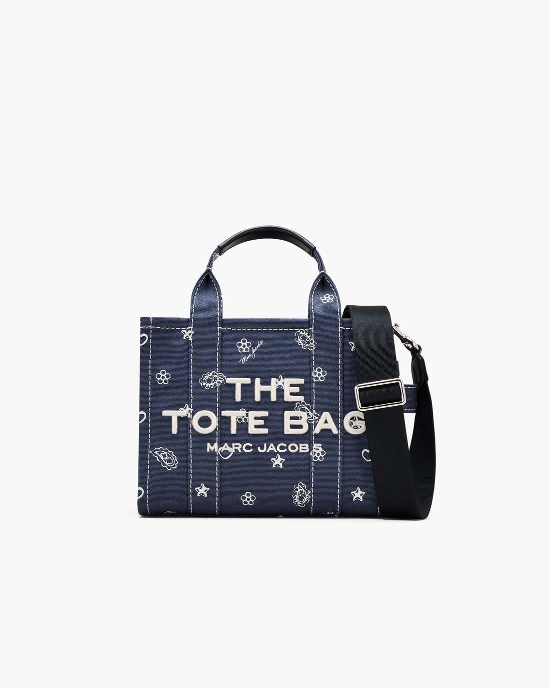 The Bandana Canvas Small Tote Bag Navy Multi
