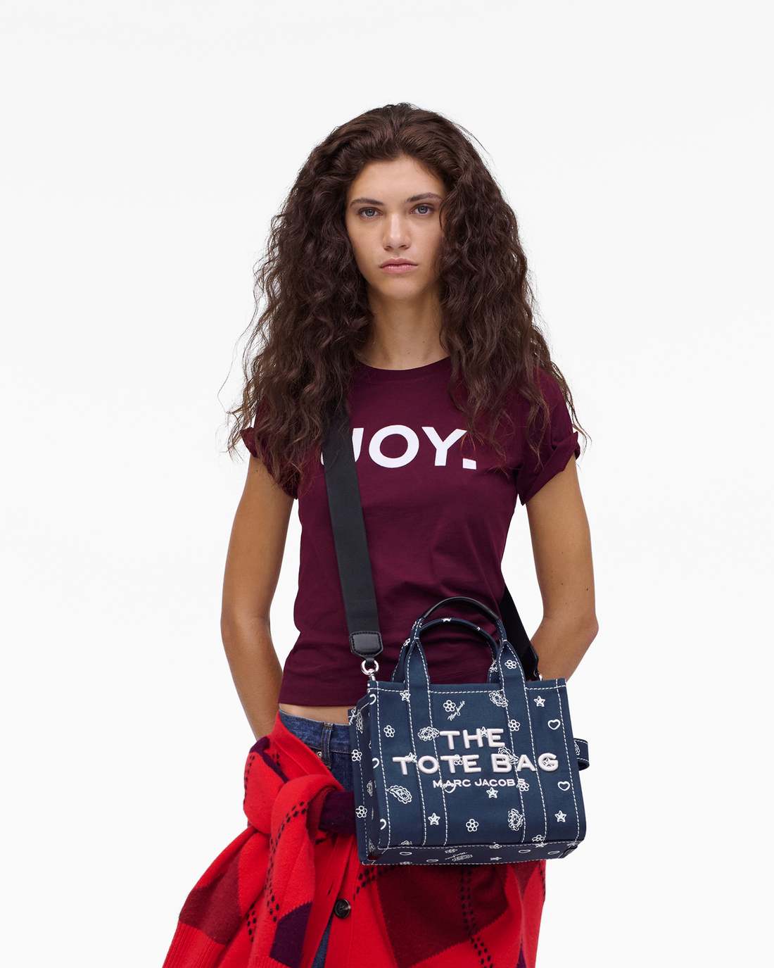 The Bandana Canvas Small Tote Bag Navy Multi