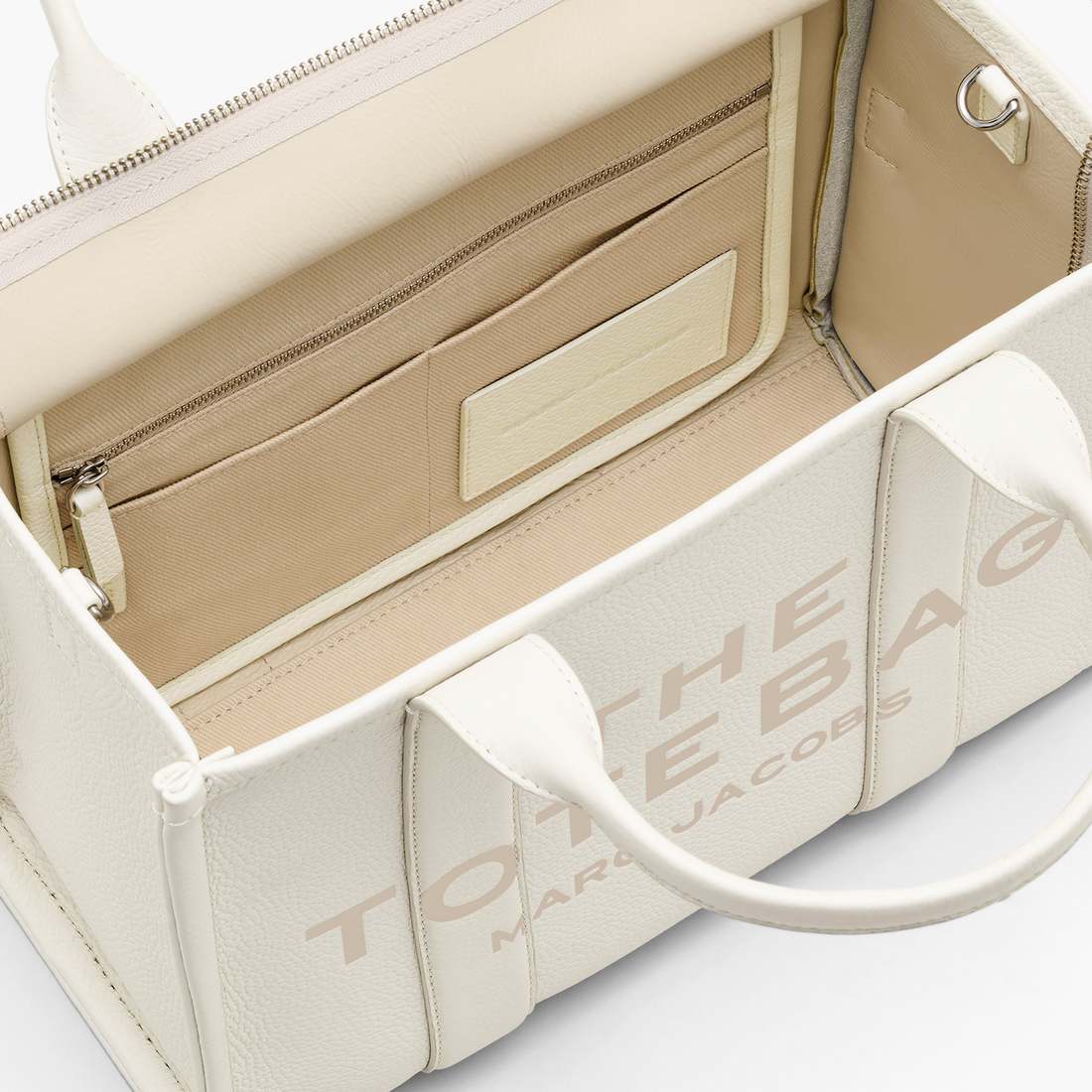 The Leather Medium Tote Bag Cotton/Silver
