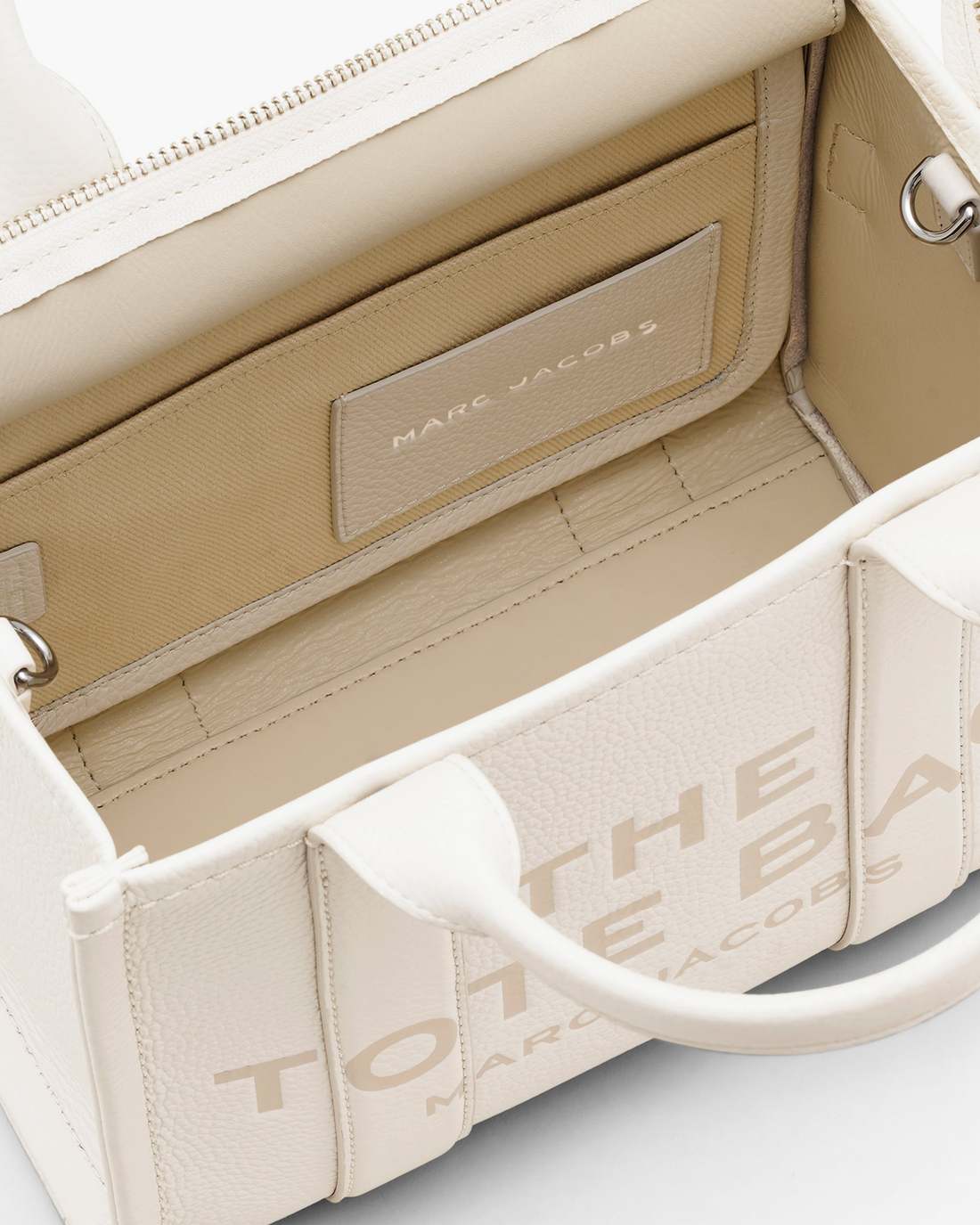 The Leather Small Tote Bag Cotton/Silver