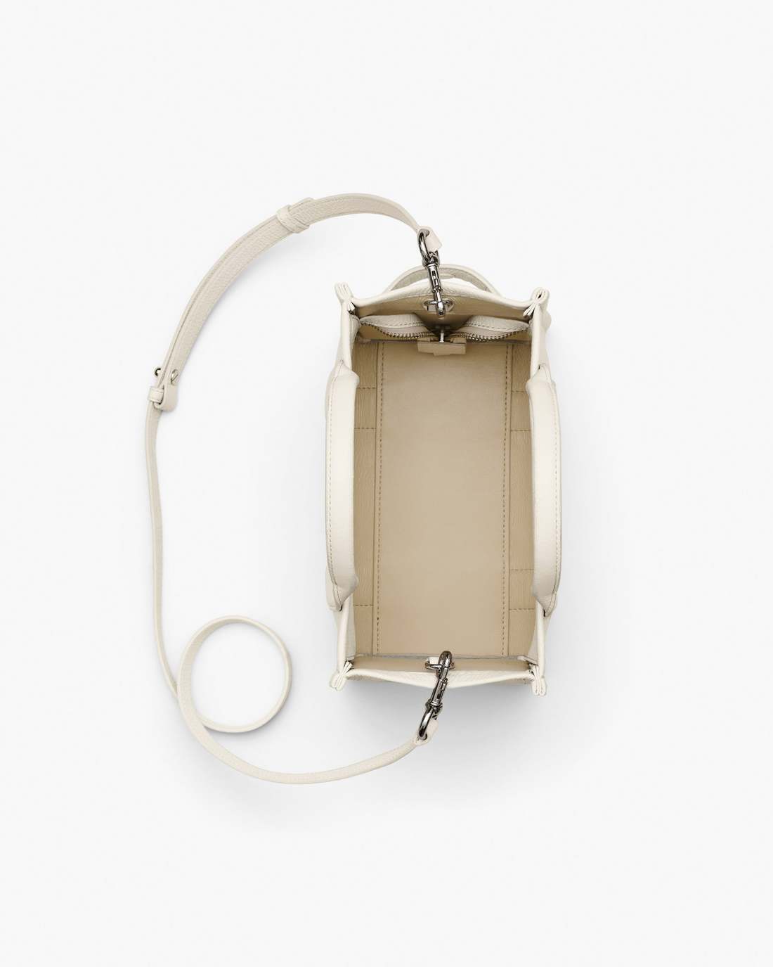 The Leather Small Tote Bag Cotton/Silver