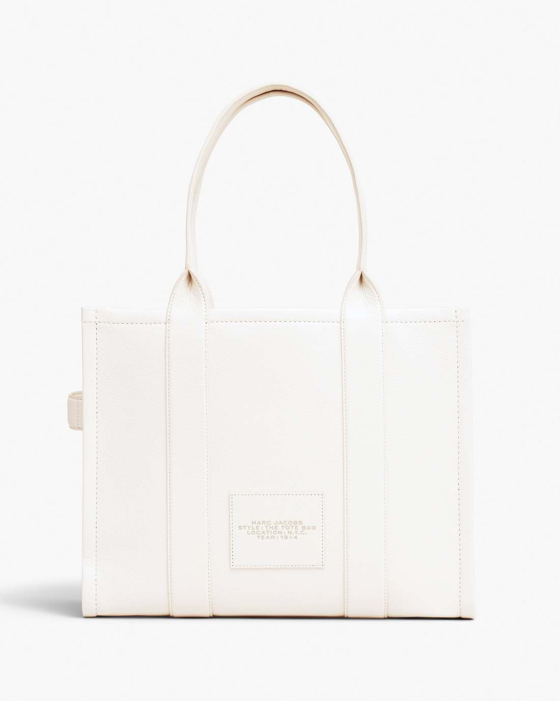 The Leather Large Tote Bag Cotton/Silver