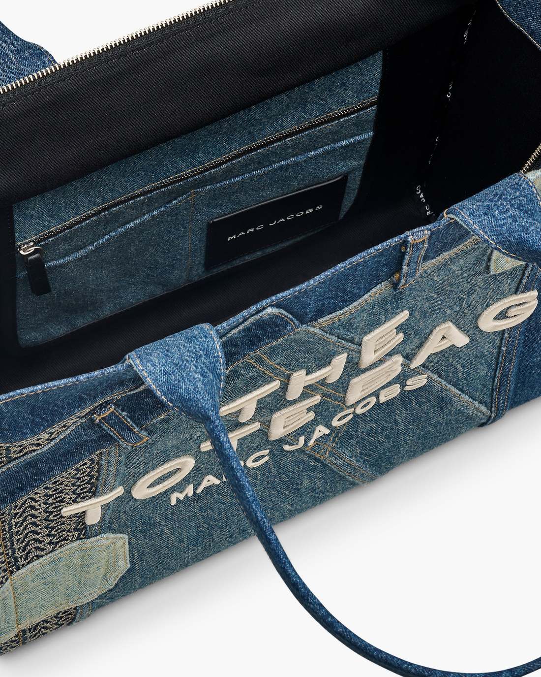 The Deconstructed Denim Large Tote Bag Indigo Multi