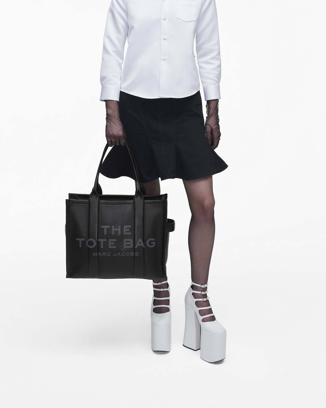The Leather Large Tote Bag Black