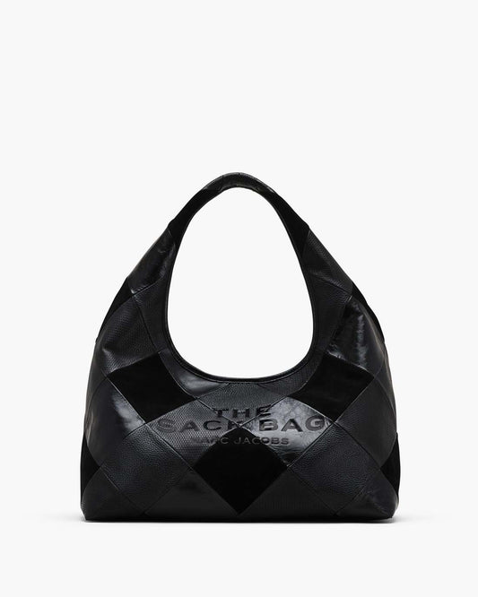 The Suede Patchwork Sack Bag Black Multi