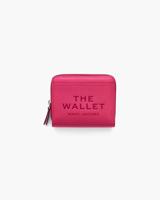 The Leather Mini Compact Wallet Raspberry Pink