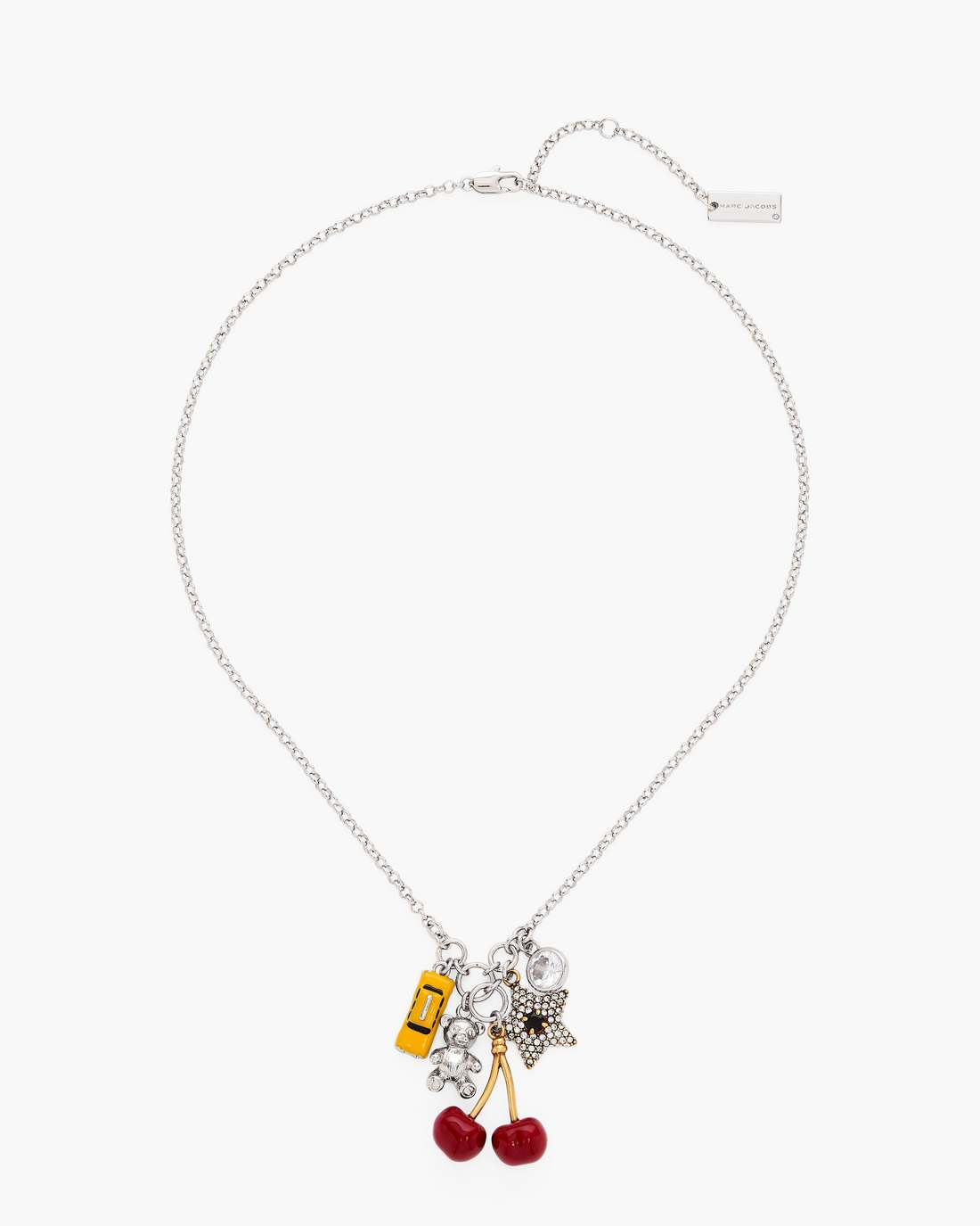 The Trinket Cluster Necklace Silver/Multi