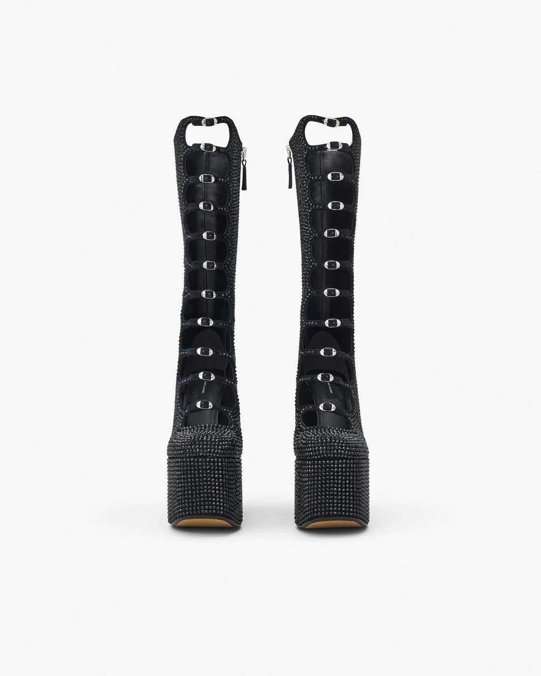 The Rhinestone Kiki Knee-High Boot Black/Black