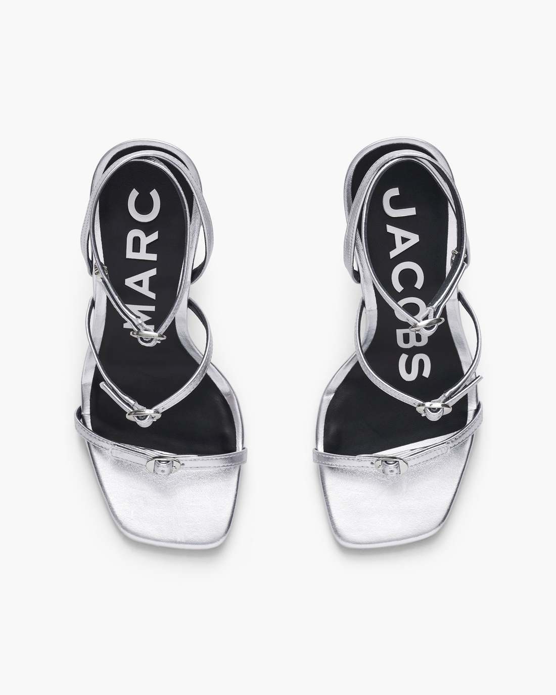 The Metallic Leather Daisy Heel Silver