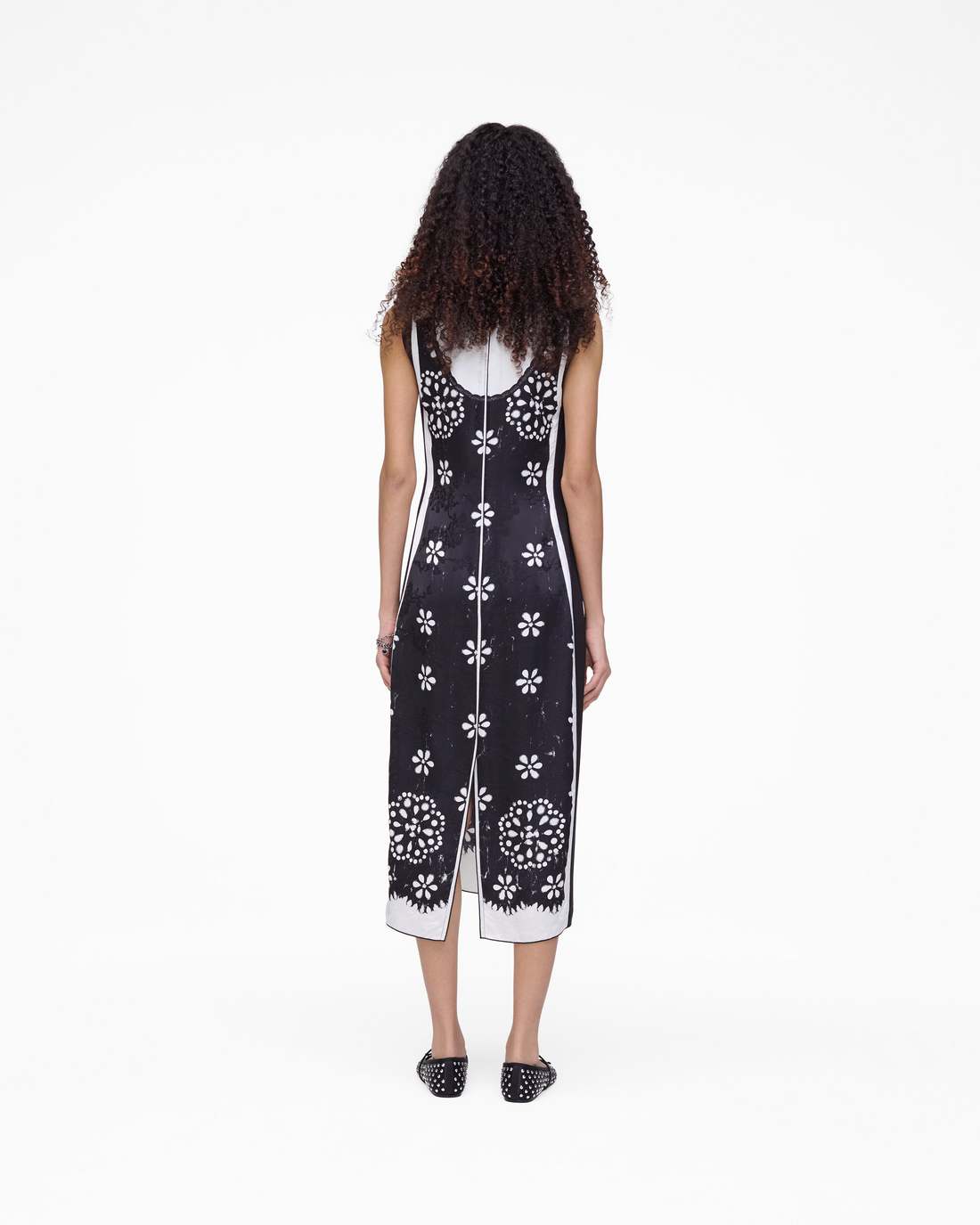 Trompe L'Oeil Eyelet Dress Black/White