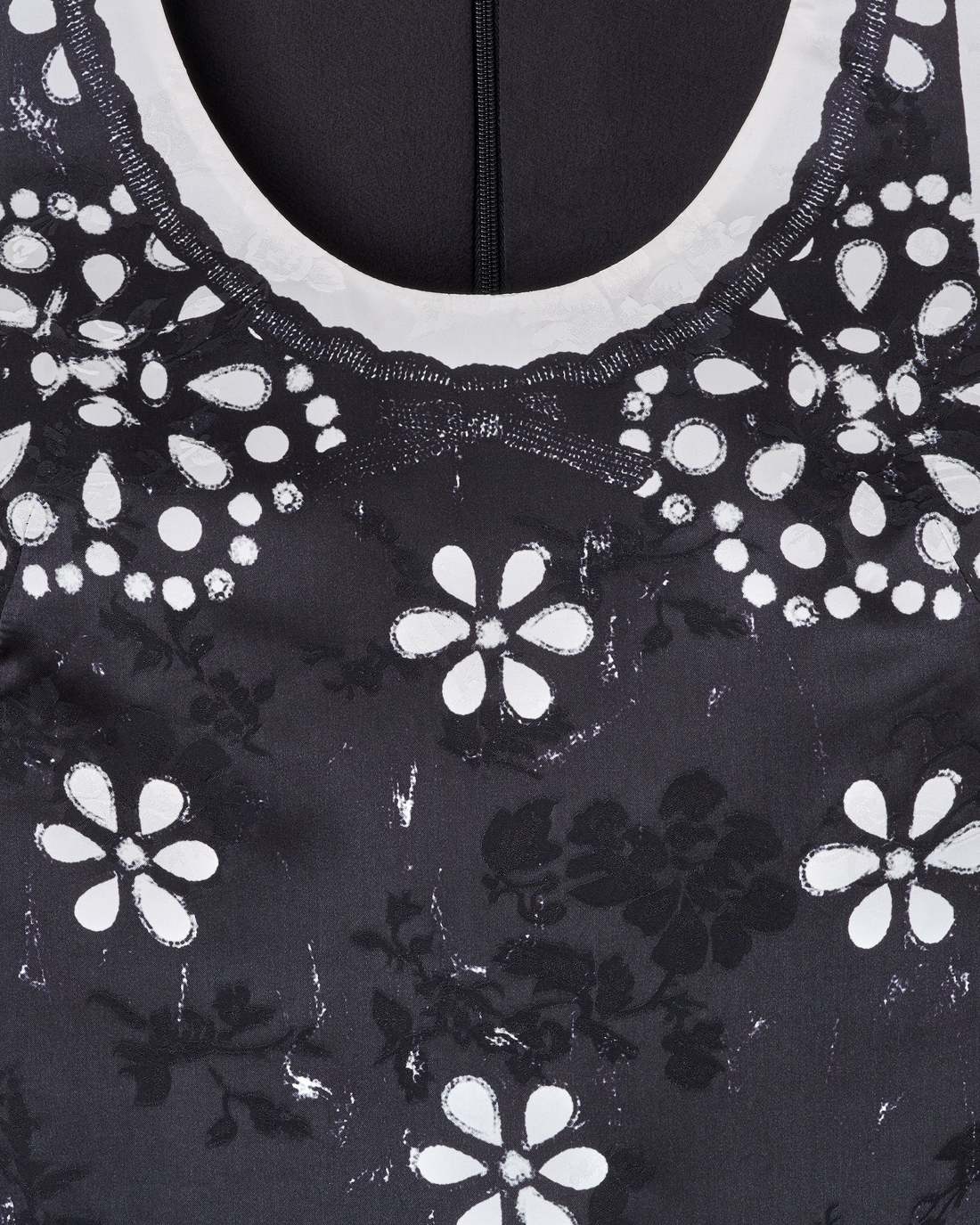 Trompe L'Oeil Eyelet Dress Black/White