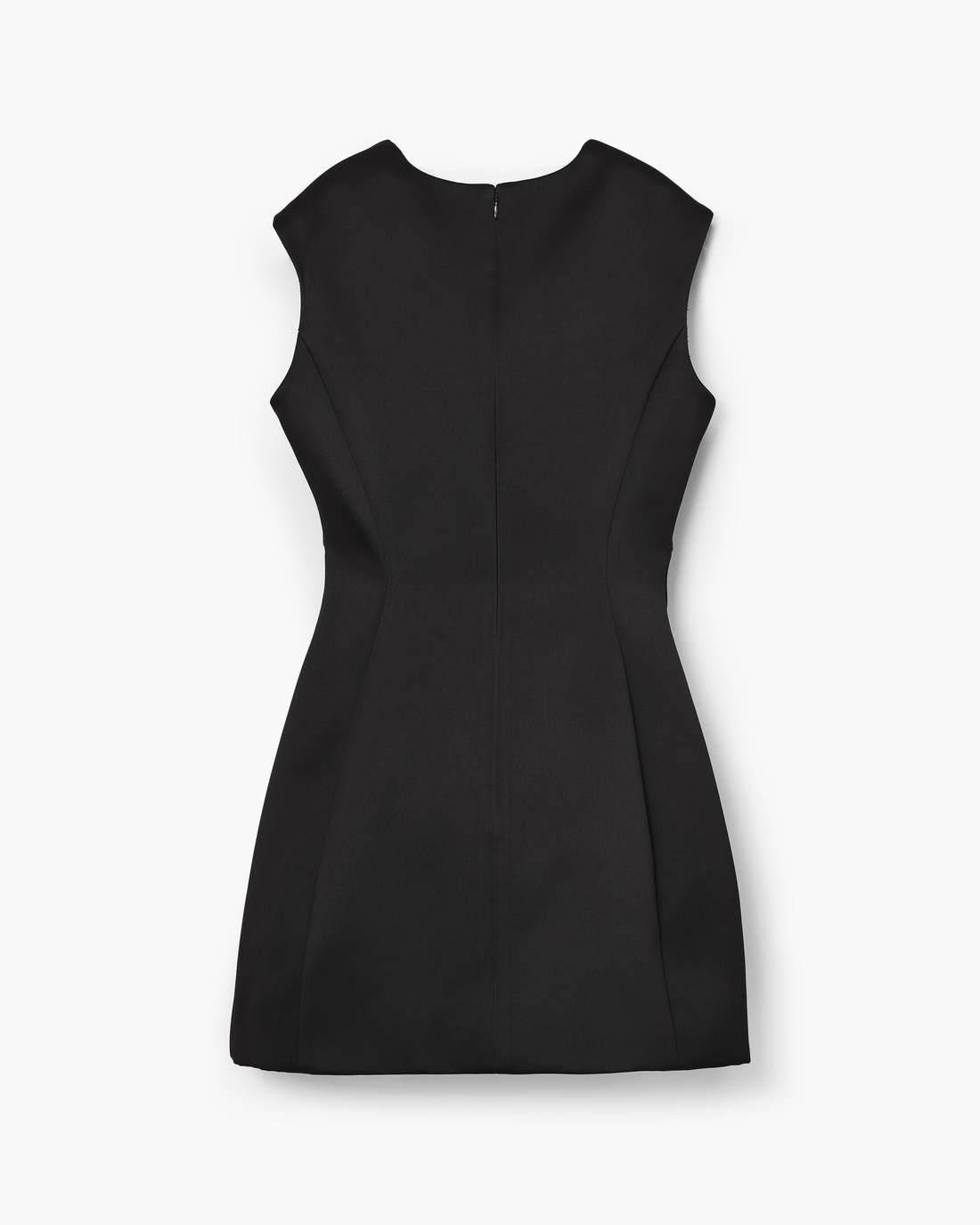 Seamed Up Satin Dress Black