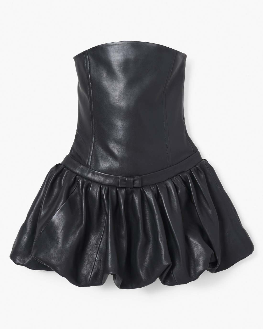 The Leather Bubble Dress Black