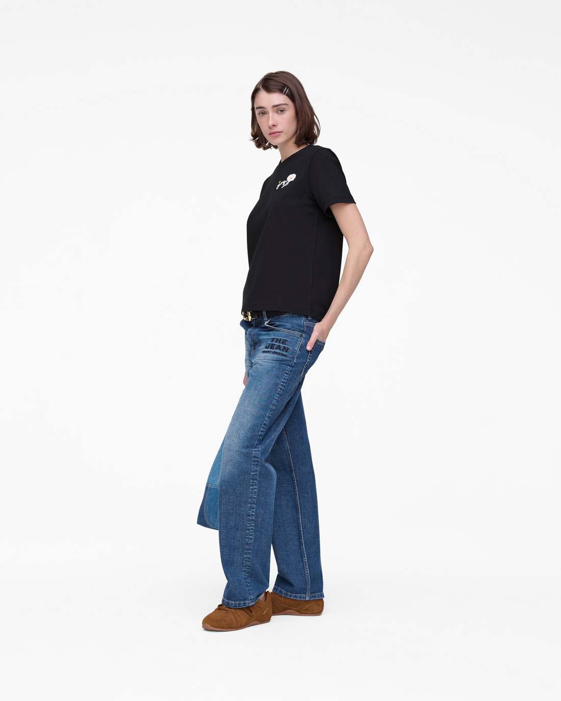 Marc Is Joy Daisy Baby Tee Black