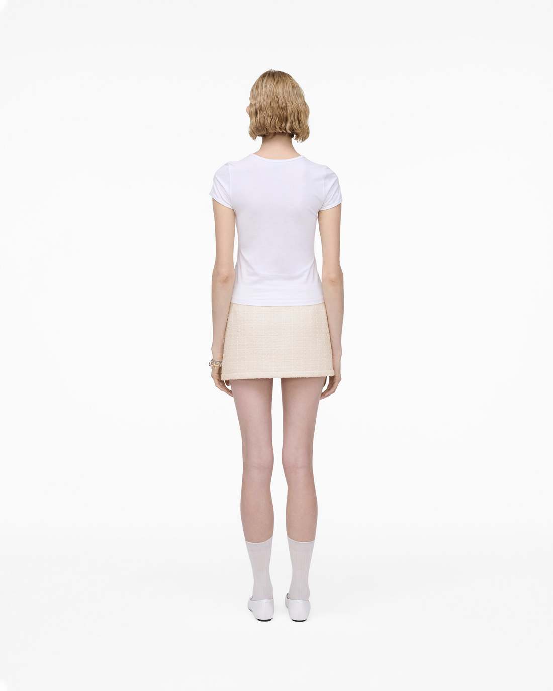 Charm Logo Shrunken Tee White