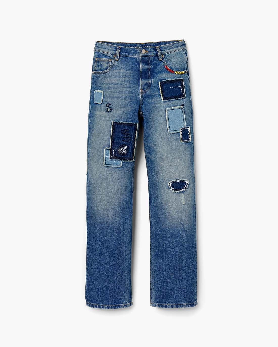 Patchwork Straight Jean Bright Indigo