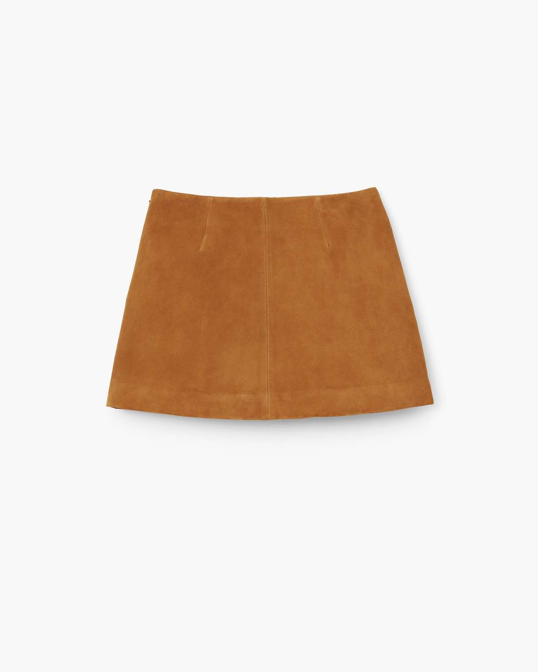 Suede Box Pleat Mini Skirt Copper