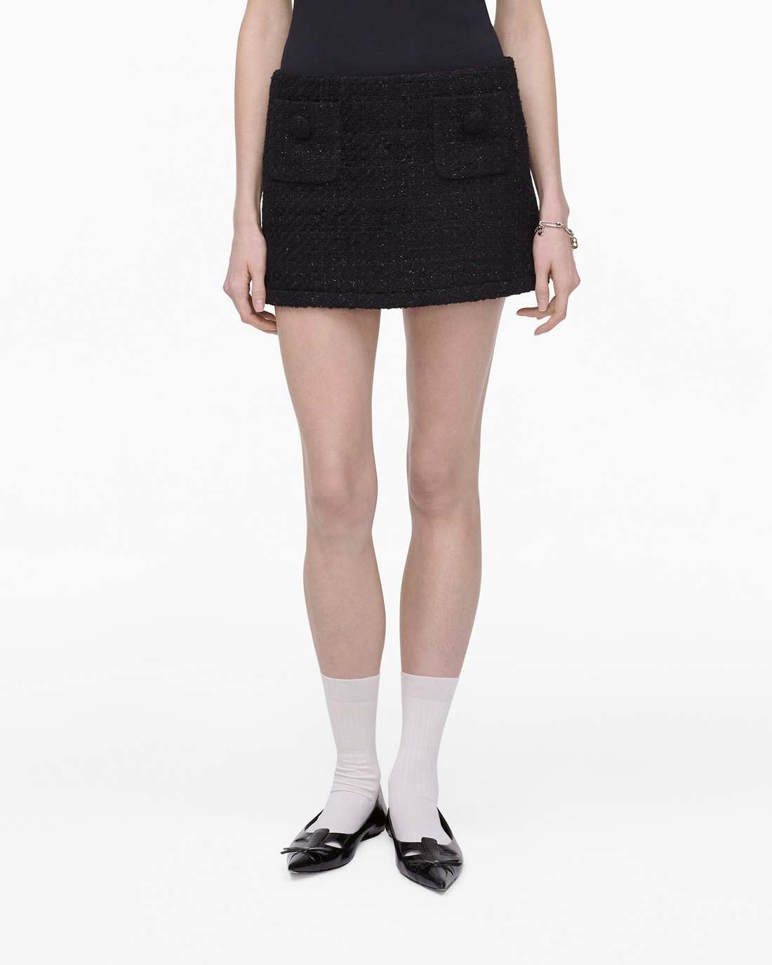 Tweed Mini Skirt Black