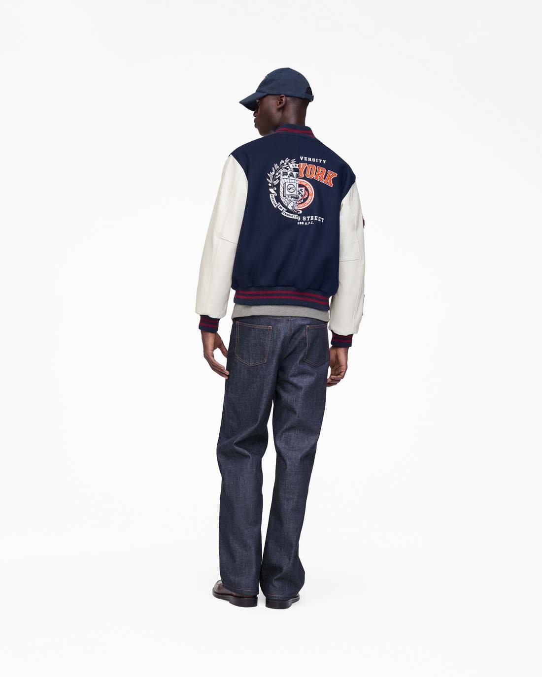 The A.P.C. X Marc Jacobs  Varsity Jacket Dark Navy/White