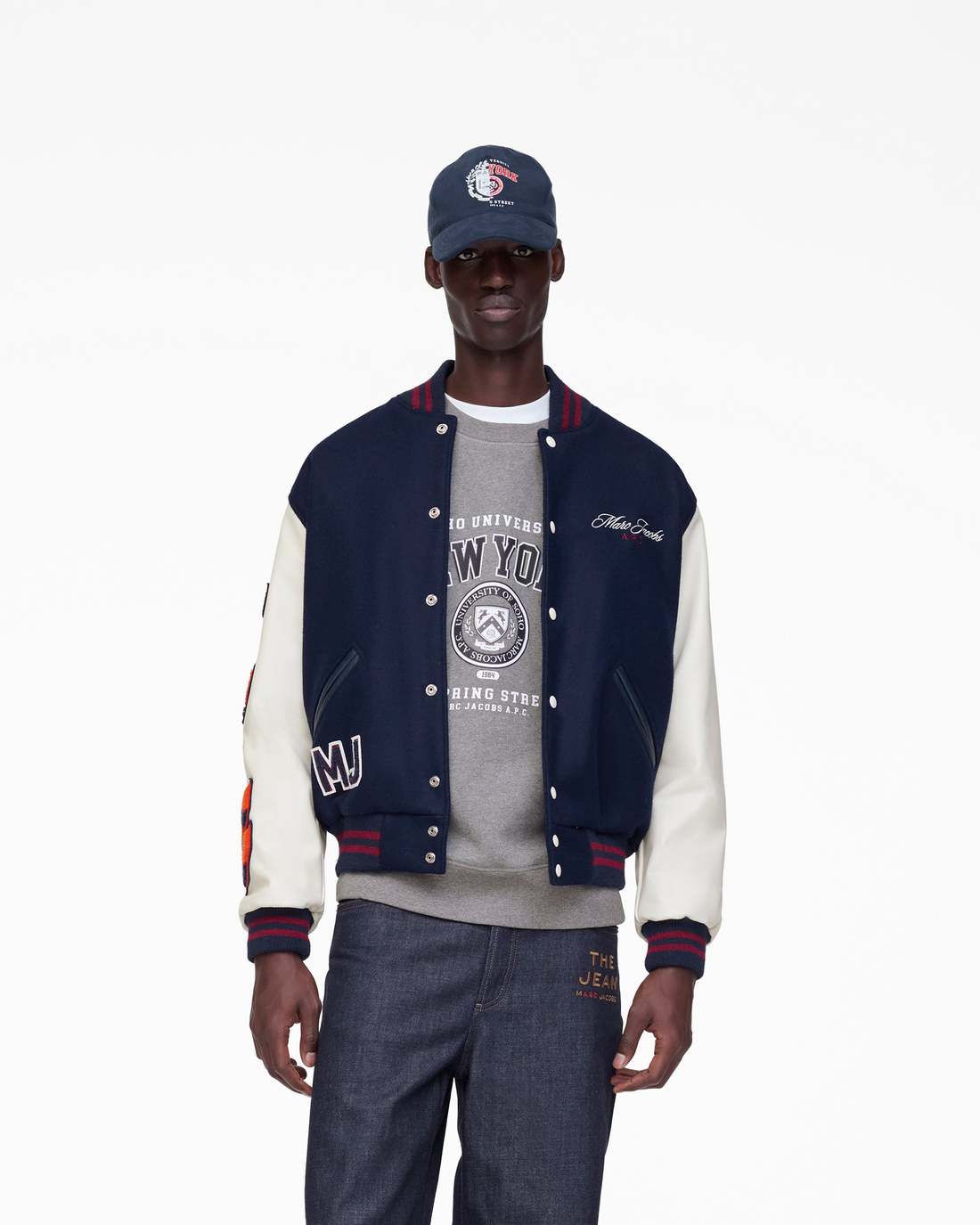 The A.P.C. X Marc Jacobs  Varsity Jacket Dark Navy/White