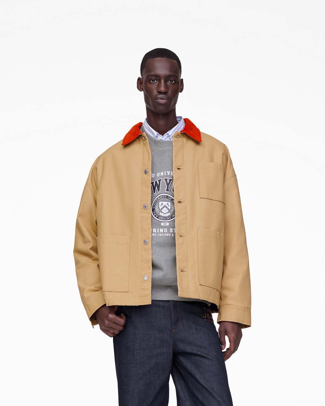 The A.P.C. X Marc Jacobs Stoned Canvas Unisex Jacket Camel