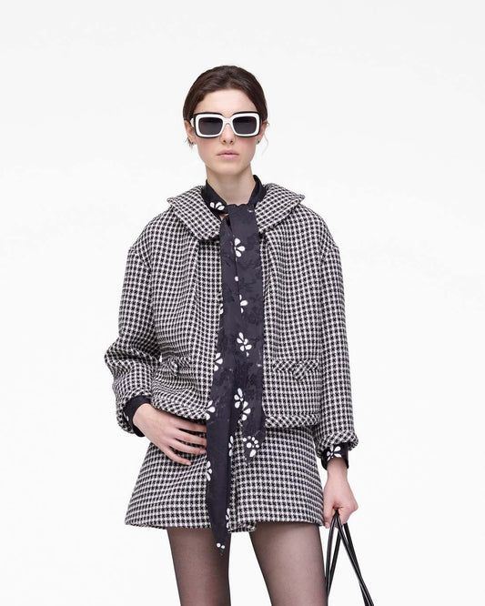 Gingham Tweed Jacket Black Multi