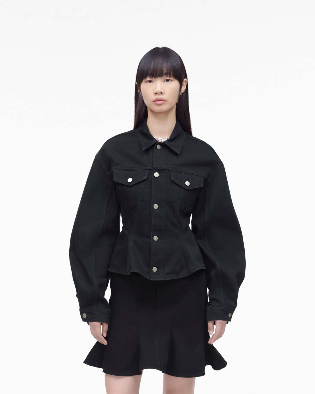The Fluted Denim Jacket Black
