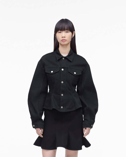 The Fluted Denim Jacket Black